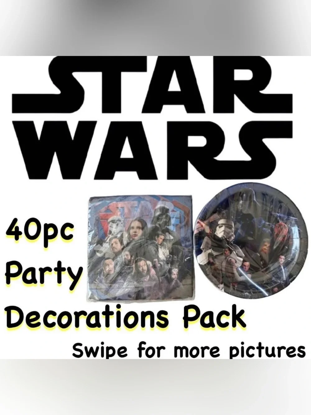 Star Wars Rogue One Party Supplies 40pc Plates Napkins Birthday Set 20 Guests